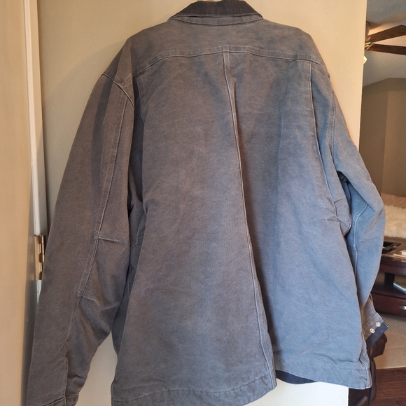 NICE! Carhartt Men's Heavyweight Gray Canvas Work Jacket Coat 3XL TALL - Picture 3 of 13